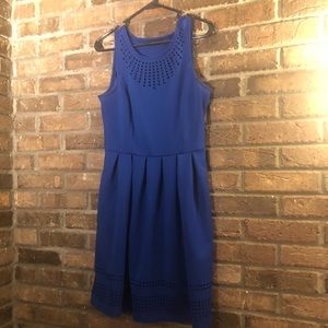 Blue Fit and Flare Dress. Medium.